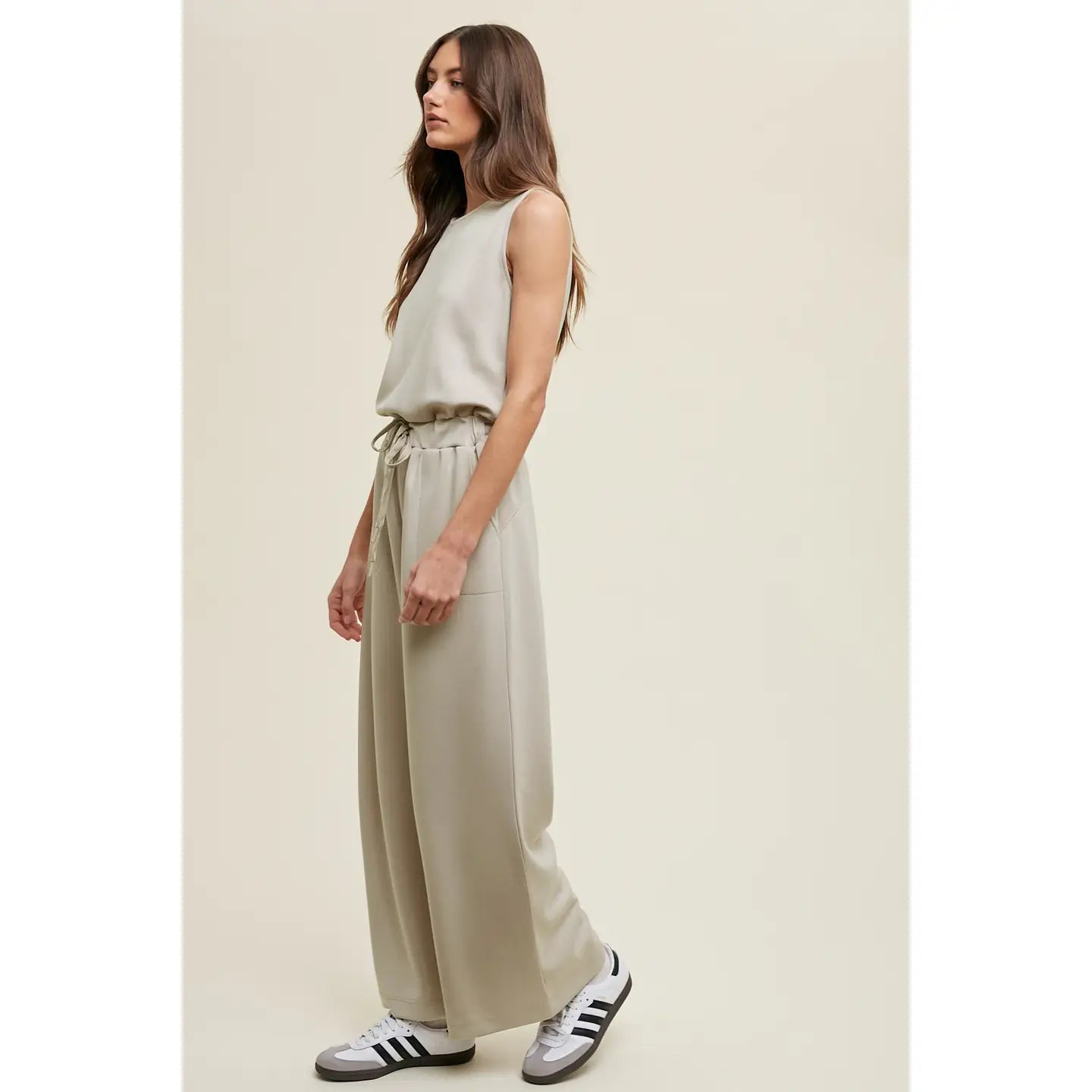 Wide Leg Scuba Jumpsuit