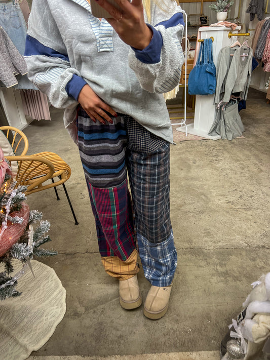 Flannel Patchwork Pants