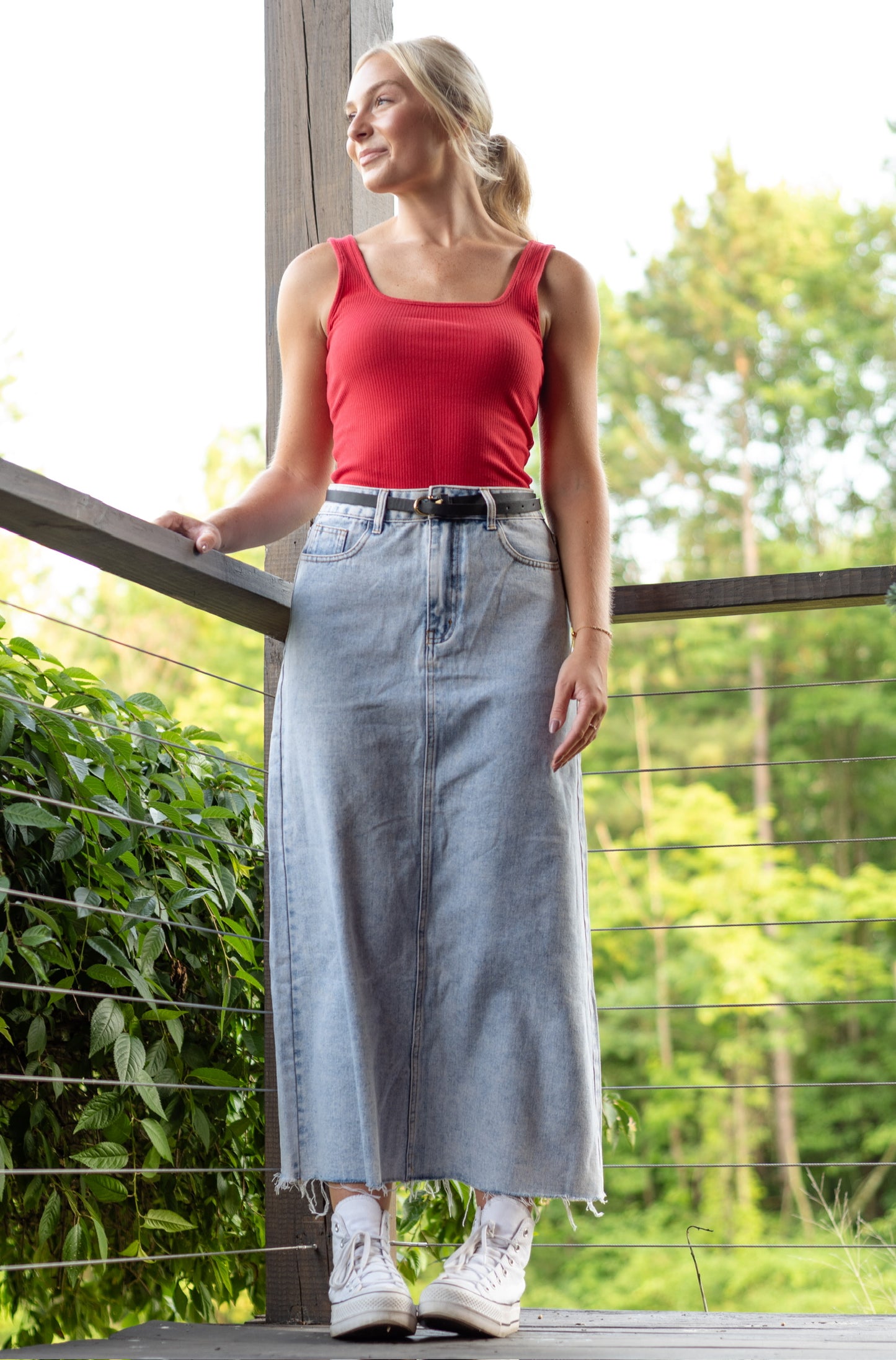 Haven Midi Denim Skirt