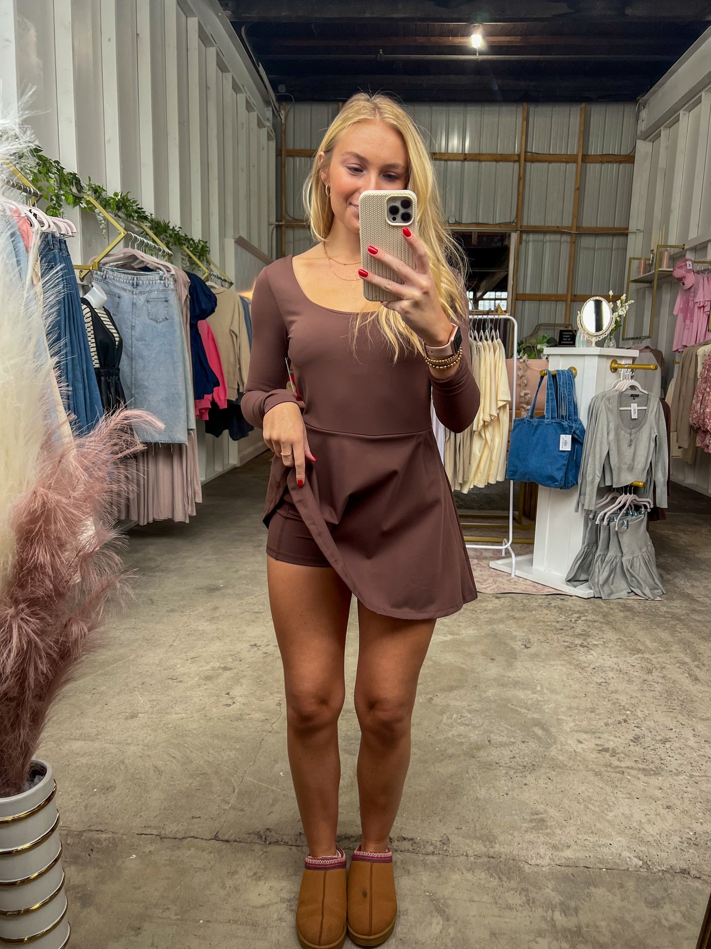 Chocolate Athletic Mini Dress