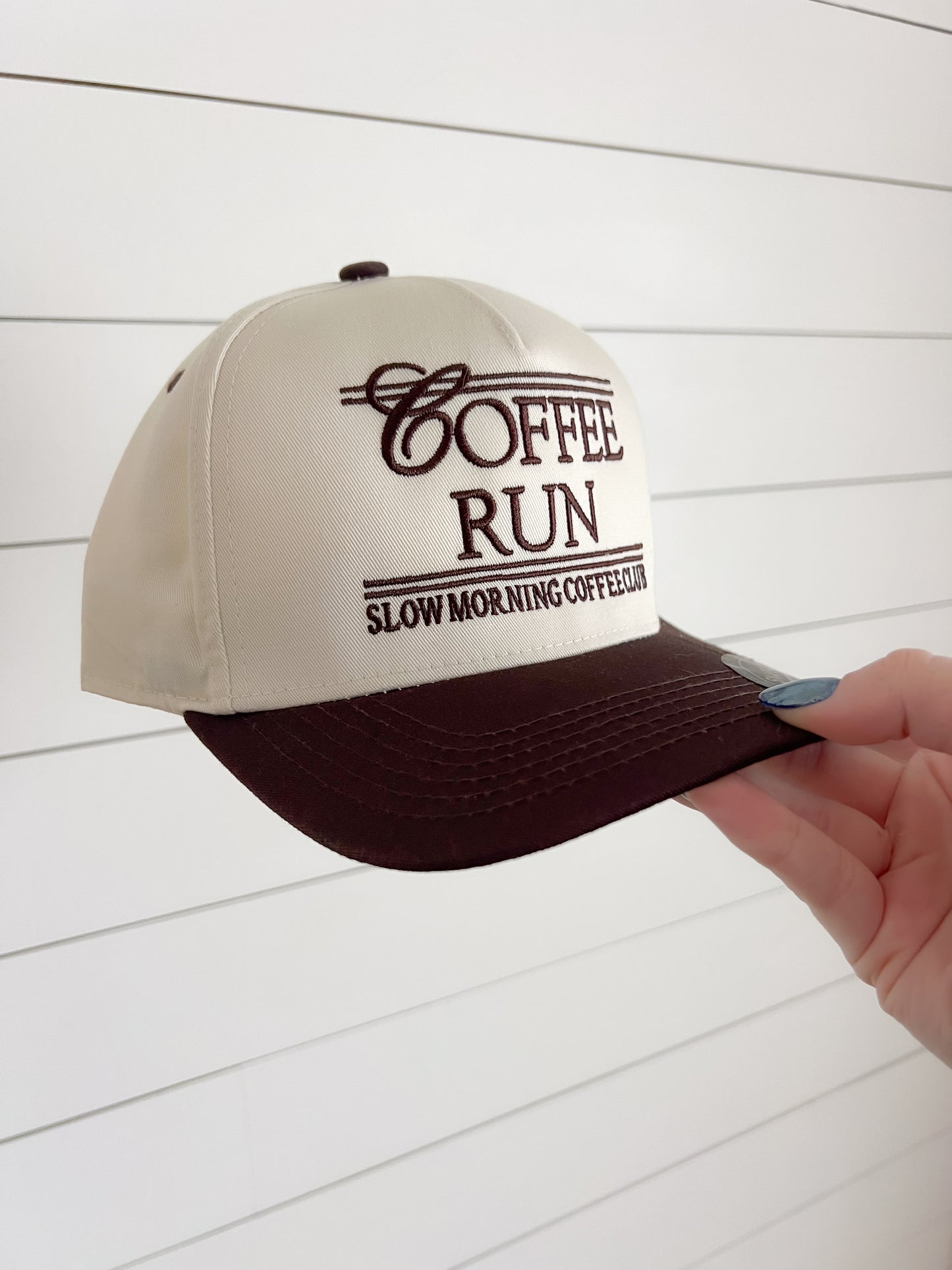 "Coffee Run" Brown Vintage Trucker Hat