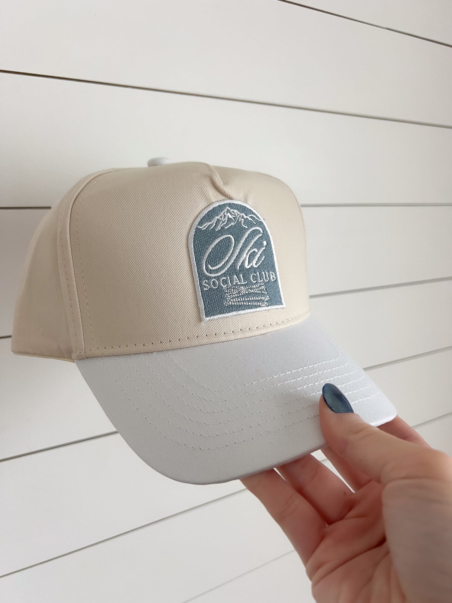 "Ski Social Club" White Vintage Trucker Hat