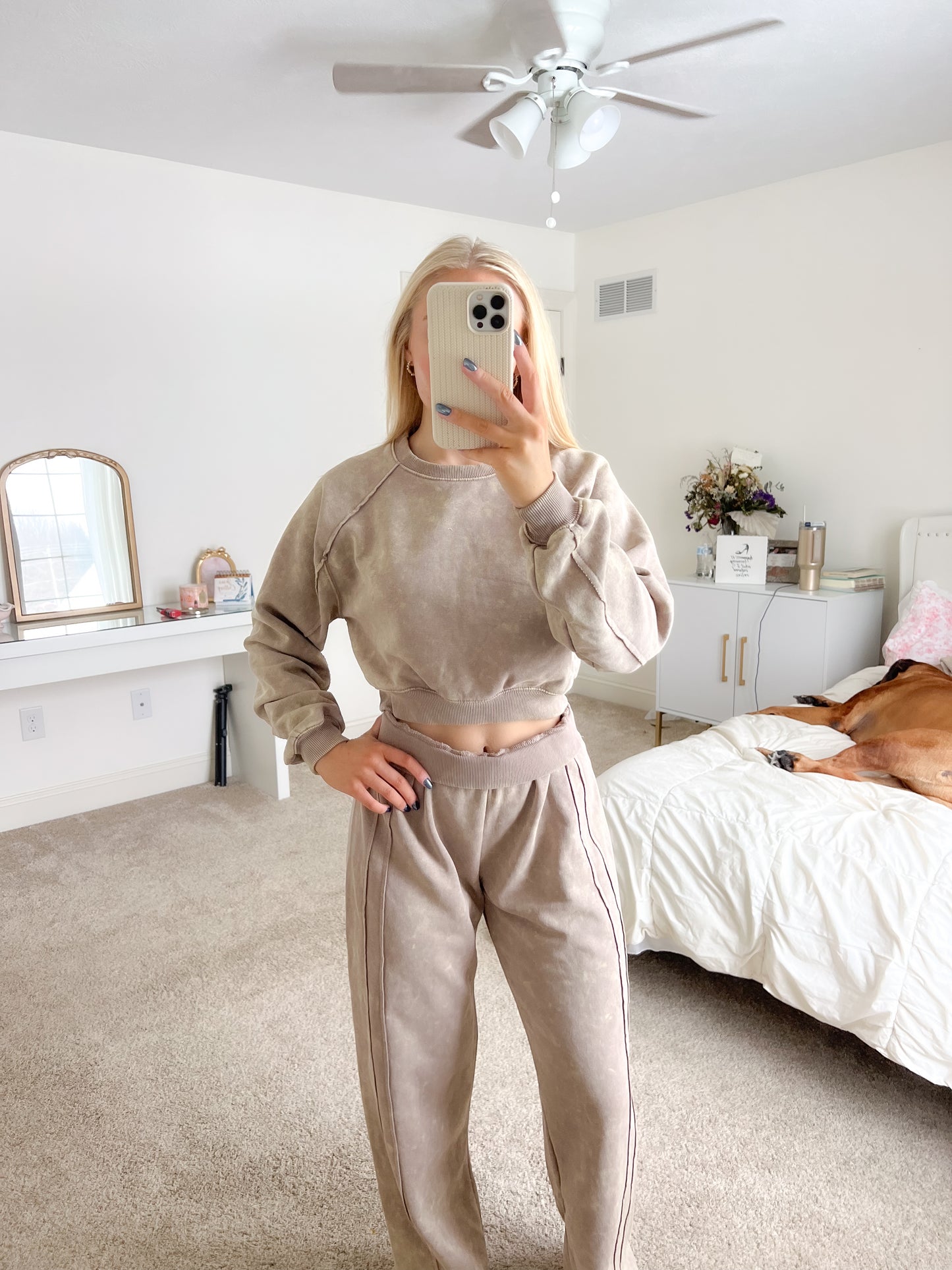 Ash Long Sleeve Cropped Crewneck