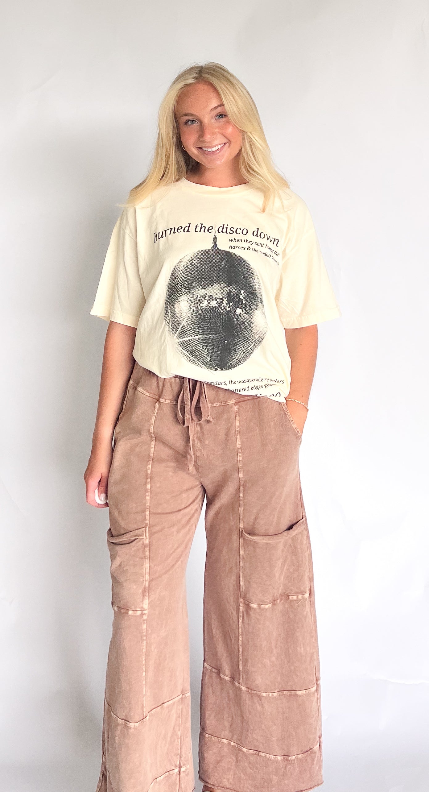 Espresso Mineral Wash Wide Leg Pant