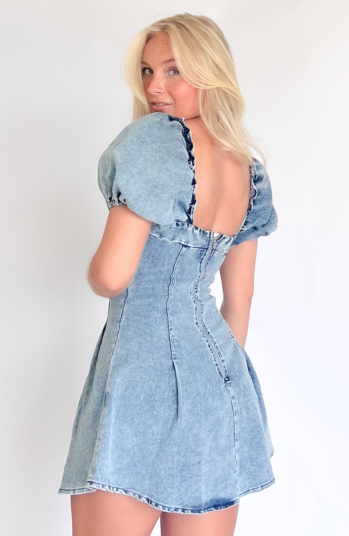 Skye Elastic Denim Dress