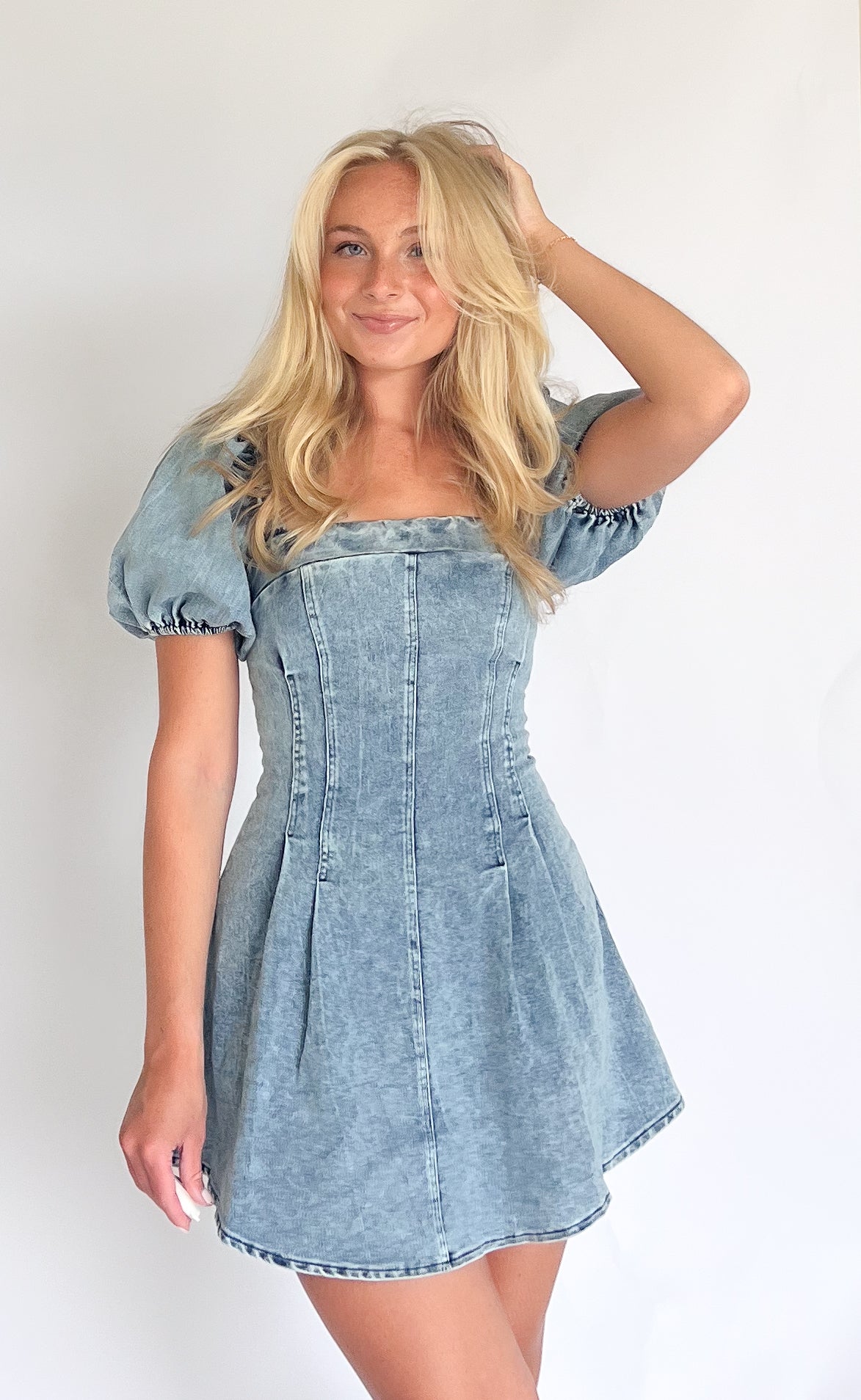 Skye Elastic Denim Dress