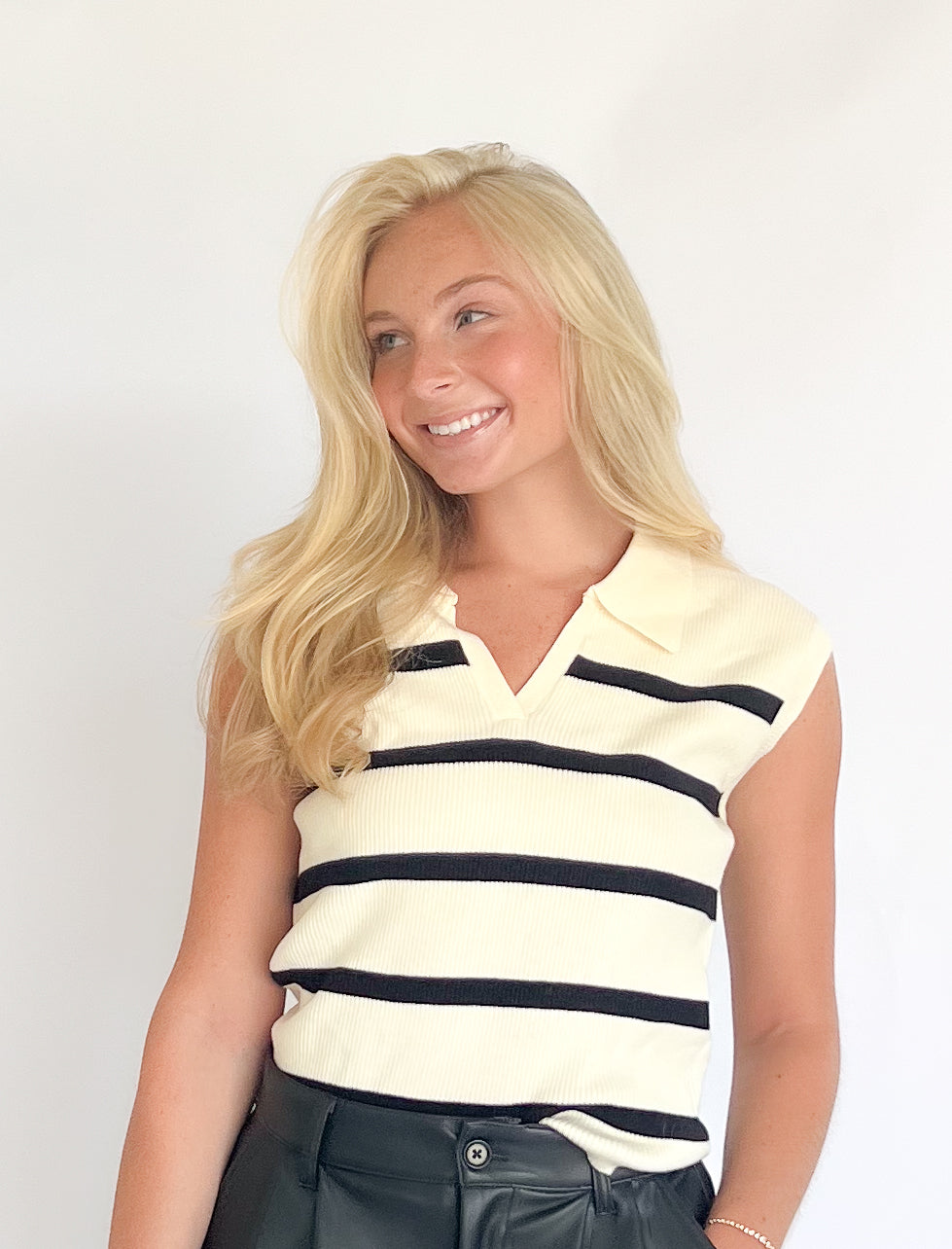 Classic Striped Polo Vest