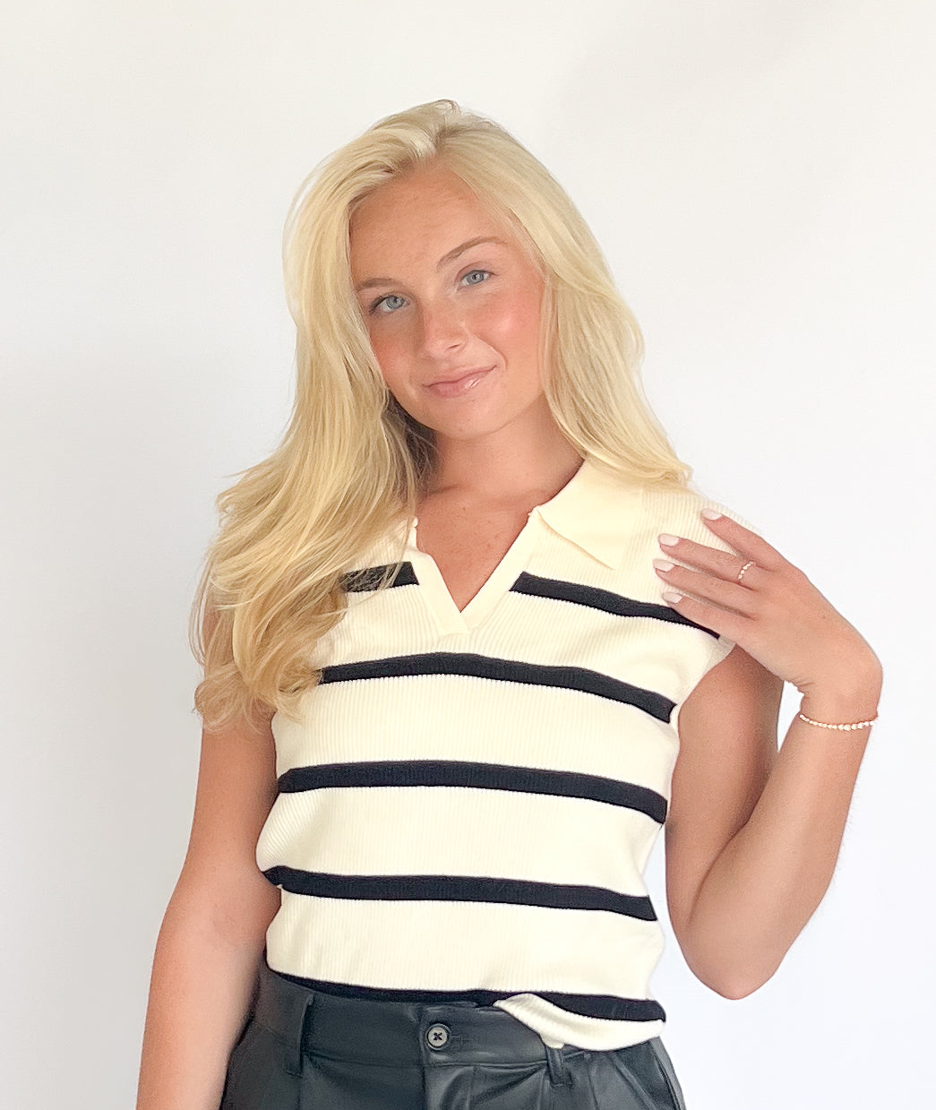 Classic Striped Polo Vest