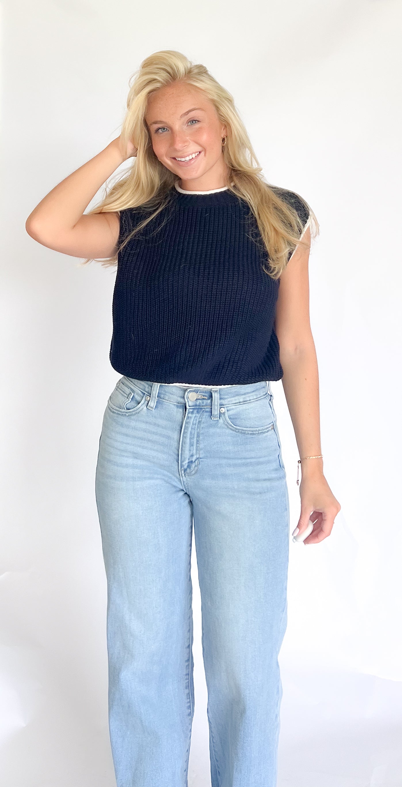 Cozy Knit Contrast Top