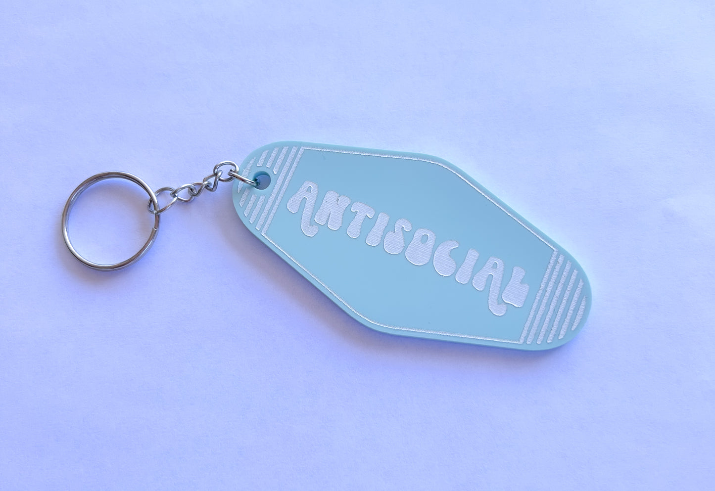 "Antisocial" Motel Key Inspired Keychain