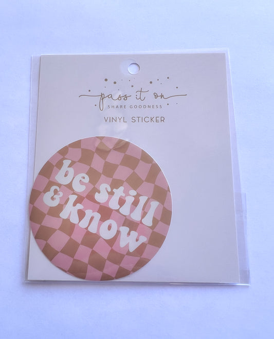 Retro "Be Still & Know" Vinyl Sticker