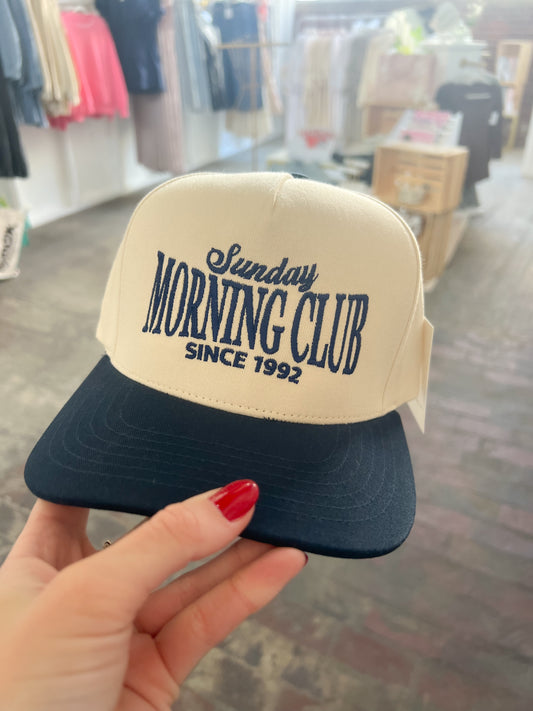 “Sunday Morning Club” Embroidered Hat