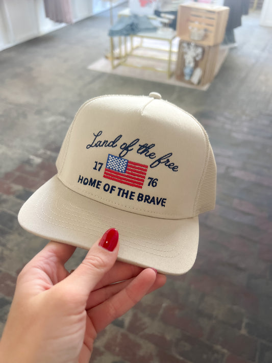 “Land Of The Free” Embroidered Hat